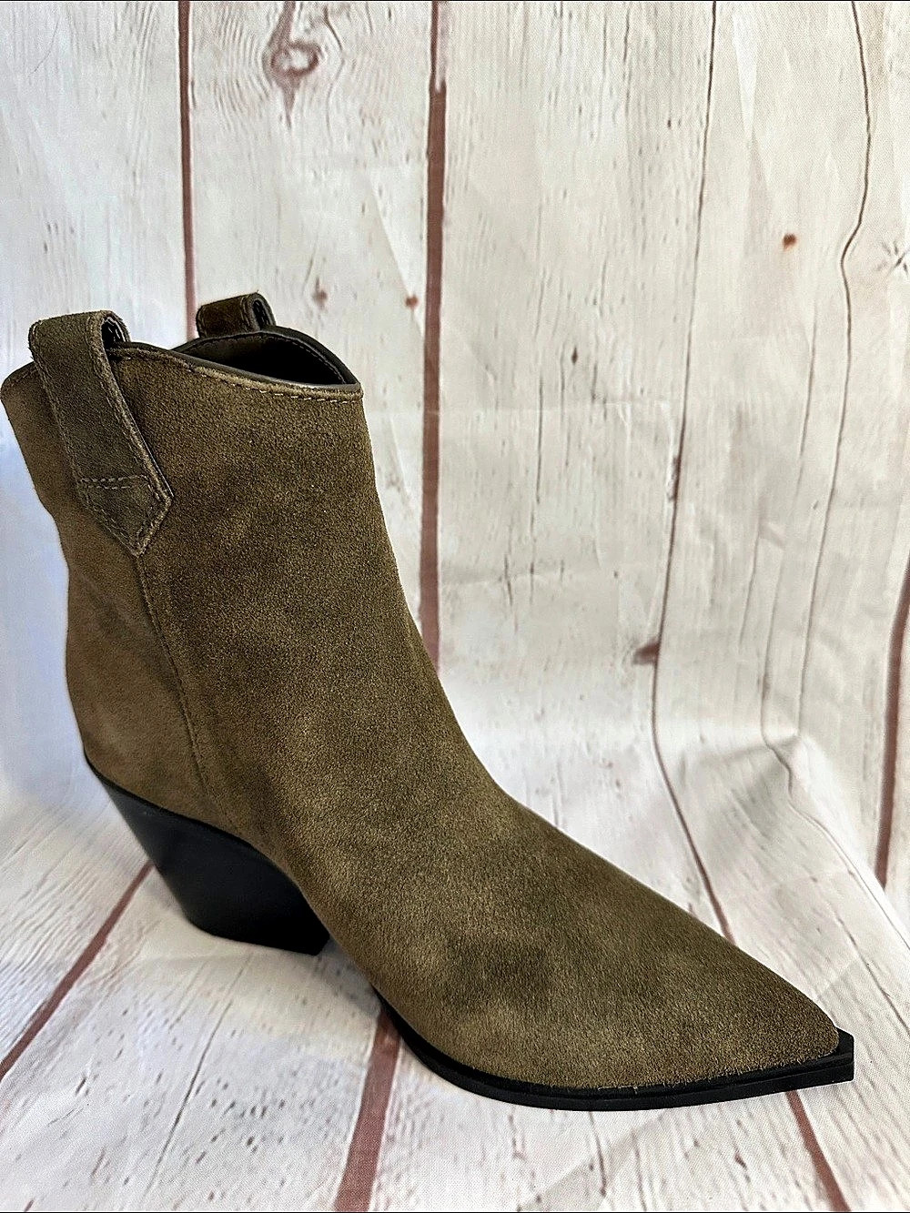 Kenneth Cole Kara NWT Pointed Toe Ankle Boots in Khaki size 7.5 - Picture 4 of 9